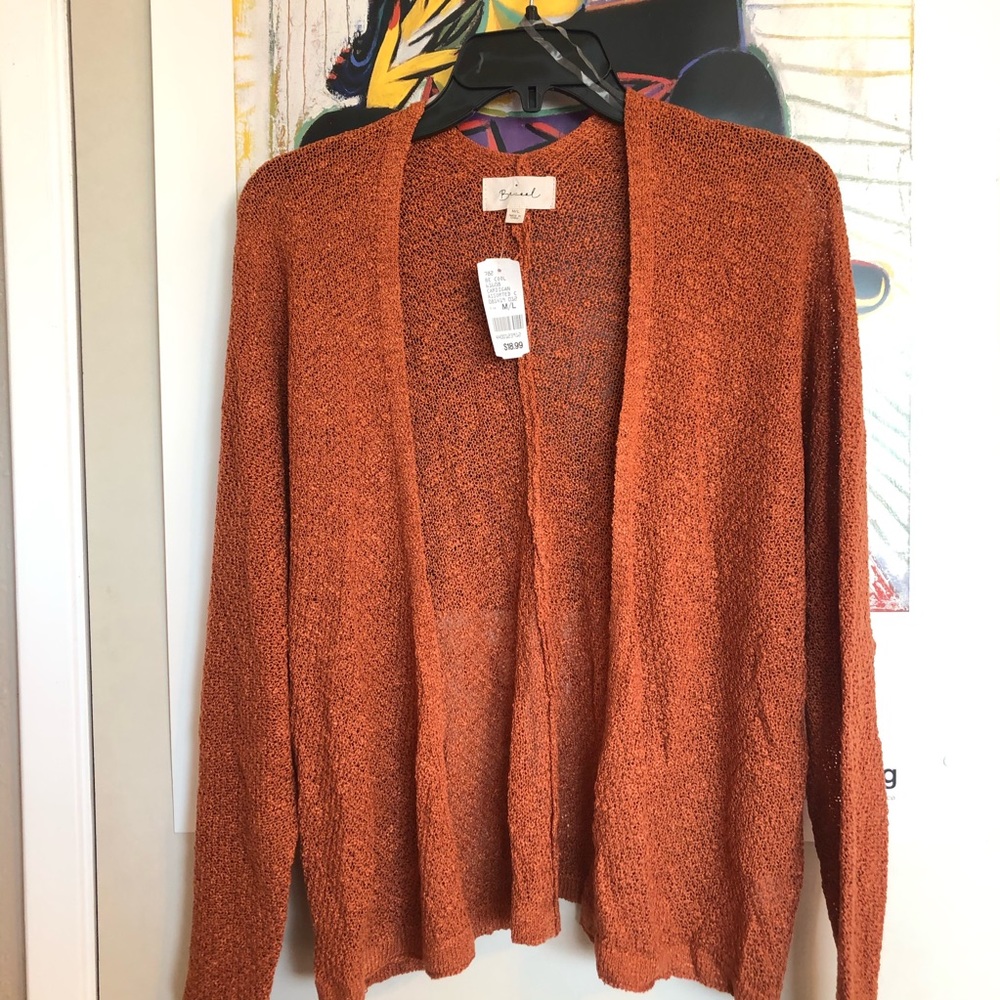 Be cool burnt orange knit cardigan